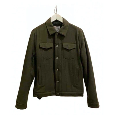 Pre-owned Asos Design Wool Jacket In Green