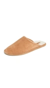 Vince Hampton Shearling-lined Suede Slippers In Wheat