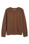Madewell Garment Dyed Crewneck Sweatshirt In Hot Cocoa