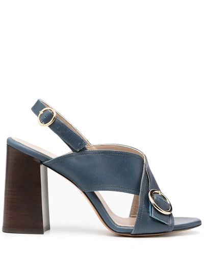 Tila March Galice Leather Slingback Sandals In Blue