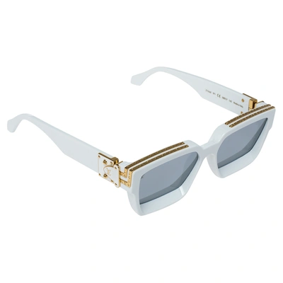 Pre-owned Louis Vuitton White Monogram Patterned / Silver Mirrored 1.1 Millionaire Sunglasses