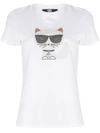 Karl Lagerfeld Cat Print T-shirt In White