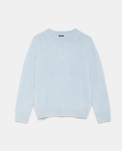 Aspesi Shetland Sweater Crew Neck In Azzurro