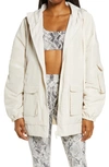 Alo Yoga Legion Reversible Hooded Jacket In Bone/ White