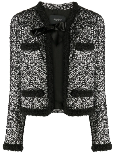 Giambattista Valli Bow-detail Tweed Jacket In Black