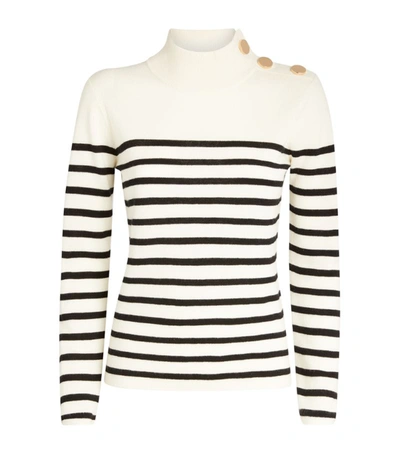 Claudie Pierlot Striped Button-detail Sweater