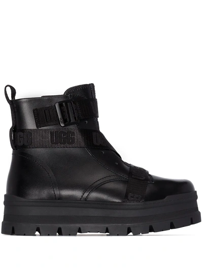 Ugg Sid Chunky-sole Waterproof Leather Boots In Black