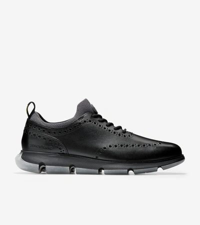 Cole Haan 4.zerøgrand Woven And Leather Oxford Mid-top Trainers In Black
