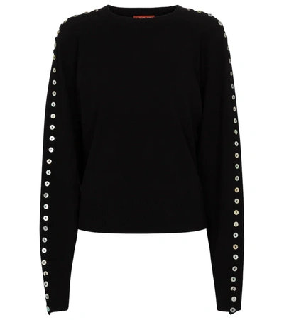 Altuzarra Thallo Button-embellished Knitted Sweater In Black,white