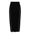 Altuzarra Marilla Button-embellished Ribbed-knit Midi Skirt In Black