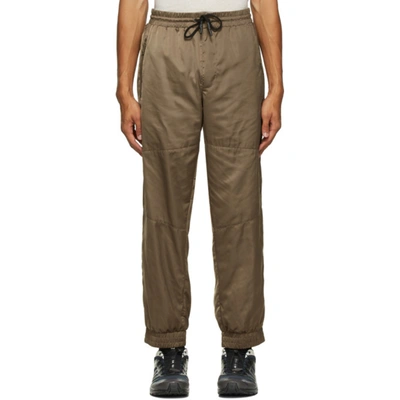 A. A. Spectrum Khaki Shell Track Pants In Dark Olive