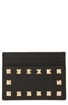 Valentino Garavani Credit Card Holder With Rockstuds In Black