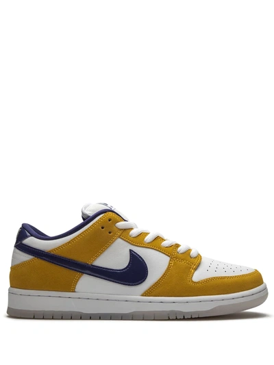 Nike Sb Dunk Low-top Sneakers In White