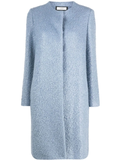 Peserico Crew-neck Coat In Light Blue