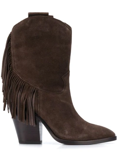 Ash Emotion Bis Ankle Boots In Dark Brown