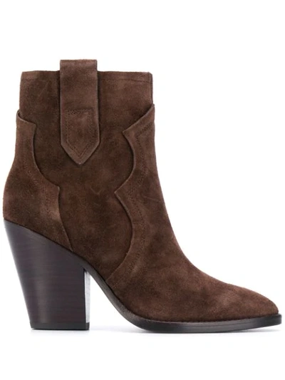 Ash Esquire Ankle Boots In Dark Brown