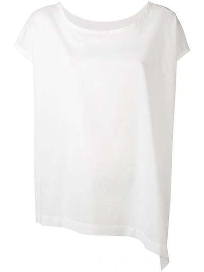 Y's Asymmetric Cap Sleeve T-shirt In White