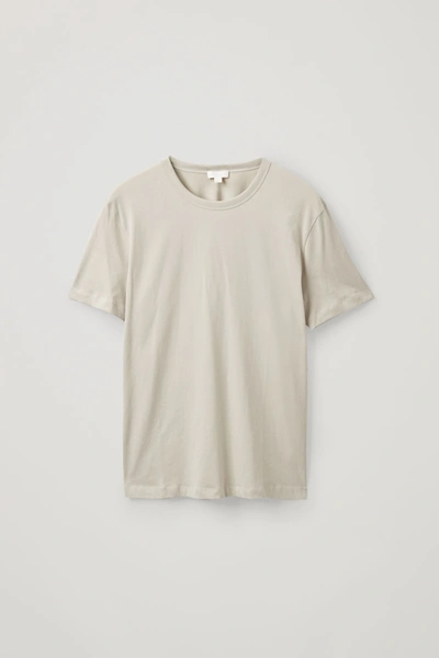 Cos Regular-fit Brushed Cotton T-shirt In Green