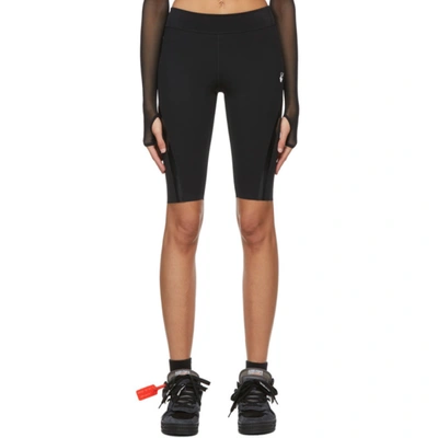 Off-white High-rise Performance Cycling Shorts In Black And White