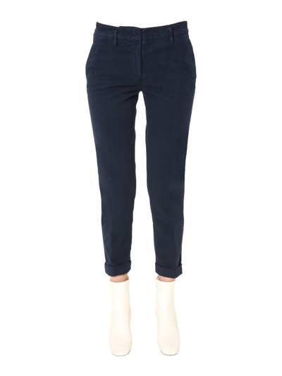 Aspesi Cropped Tailored Pants In Blue
