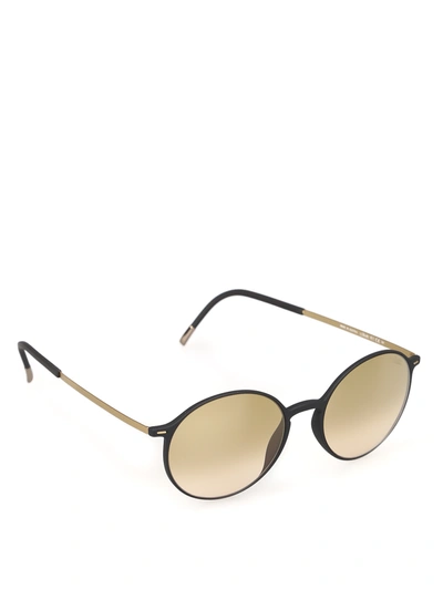 Silhouette Black Matte Acetate Sunglasses