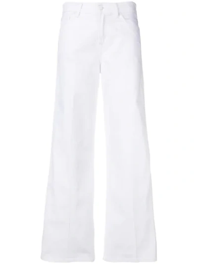 7 For All Mankind Wide Leg Jeans In White