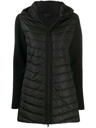 Canada Goose Hybridge Hooded Down Coat In Black