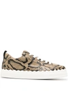 Chloé Women's Lauren Snakeskin-embossed Leather Sneakers In Dark Snake