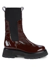 3.1 Phillip Lim / フィリップ リム Kate Lug-sole Patent Leather Combat Boots In Wine