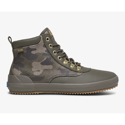 Keds Scout Boot Ii Water-resistant Camo Canvas Rain Boot In Olive Multi
