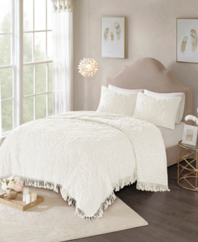 Madison Park Laetitia Medallion Fringe 3-pc. Quilt Set, Full/queen In Ivory