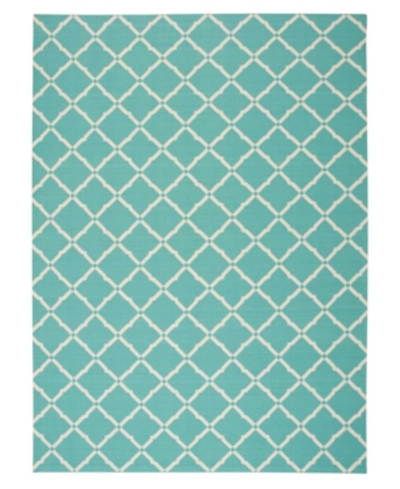 Long Street Looms Backyard Bac091 7'9" X 10'10" Outdoor Area Rug In Aqua