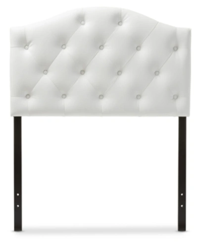 Furniture Myra Faux Leather Upholstered Twin Headboard In White