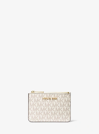 Michael Kors Logo Coin Pouch In Natural