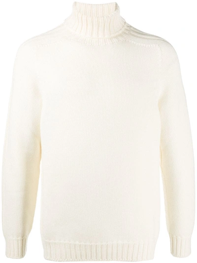 Dondup Ribbed Knit Wool Jumper In White
