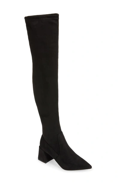 Steve Madden Shari Over The Knee Boot In Black Suede