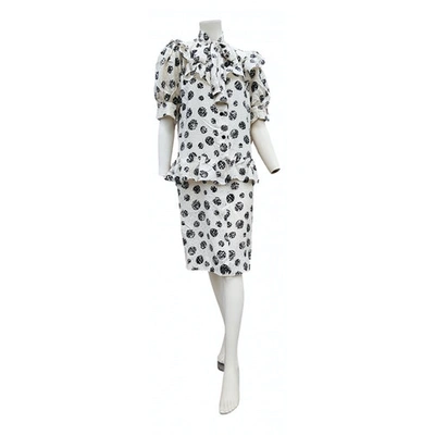 Pre-owned Givenchy Silk Mid-length Dress In White