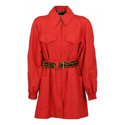 Pre-owned Dior Trench Coat In Red