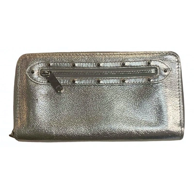Pre-owned Louis Vuitton Zippy Leather Wallet In Metallic