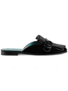 Gucci Marmont Patent Leather Slipper In 1000 Nero