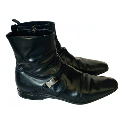 Pre-owned Prada Black Leather Boots