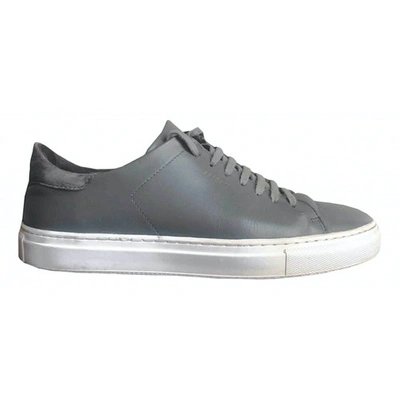 Pre-owned Axel Arigato Leather Low Trainers In Grey