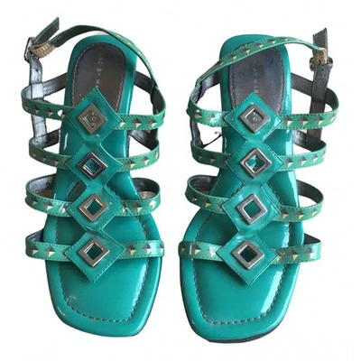 Pre-owned Marc By Marc Jacobs Patent Leather Sandal In Green
