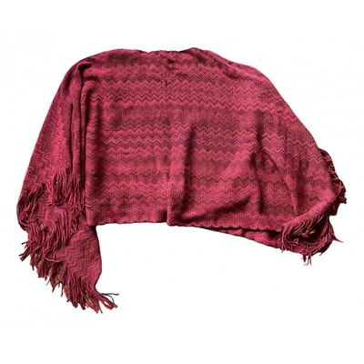 Pre-owned Missoni Wool Poncho In Red