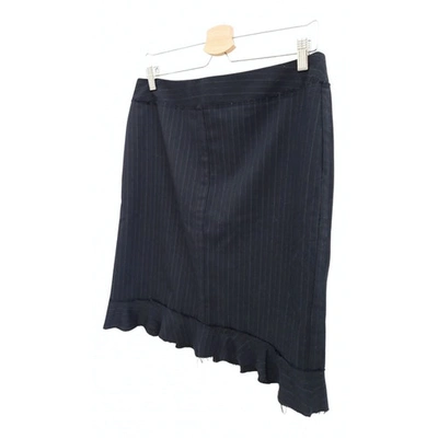 Pre-owned Tara Jarmon Wool Mid-length Skirt In Blue