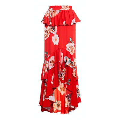 Pre-owned Misa Maxi Skirt In Red