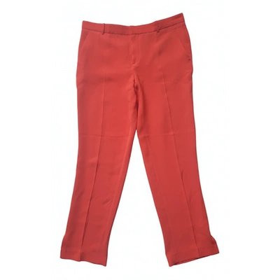 Pre-owned Joseph Silk Slim Pants In Red