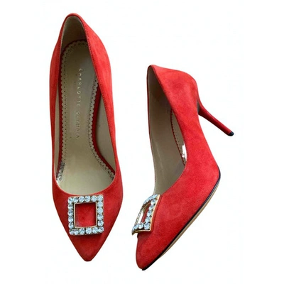 Pre-owned Charlotte Olympia Ballet Flats In Red