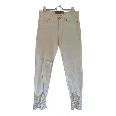 Pre-owned Blumarine Slim Jeans In White