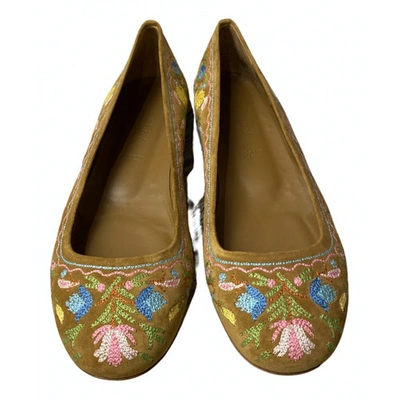 Pre-owned Bally Ballet Flats In Camel